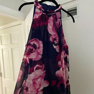 SL Fashions Floral Mock Neck Shift Dress Sz 18